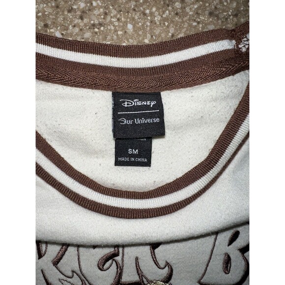 Disney Our Universe Tinker Bell Sweatshirt Womens S Cream Mushroom Forest Fairy - Picture 3 of 7